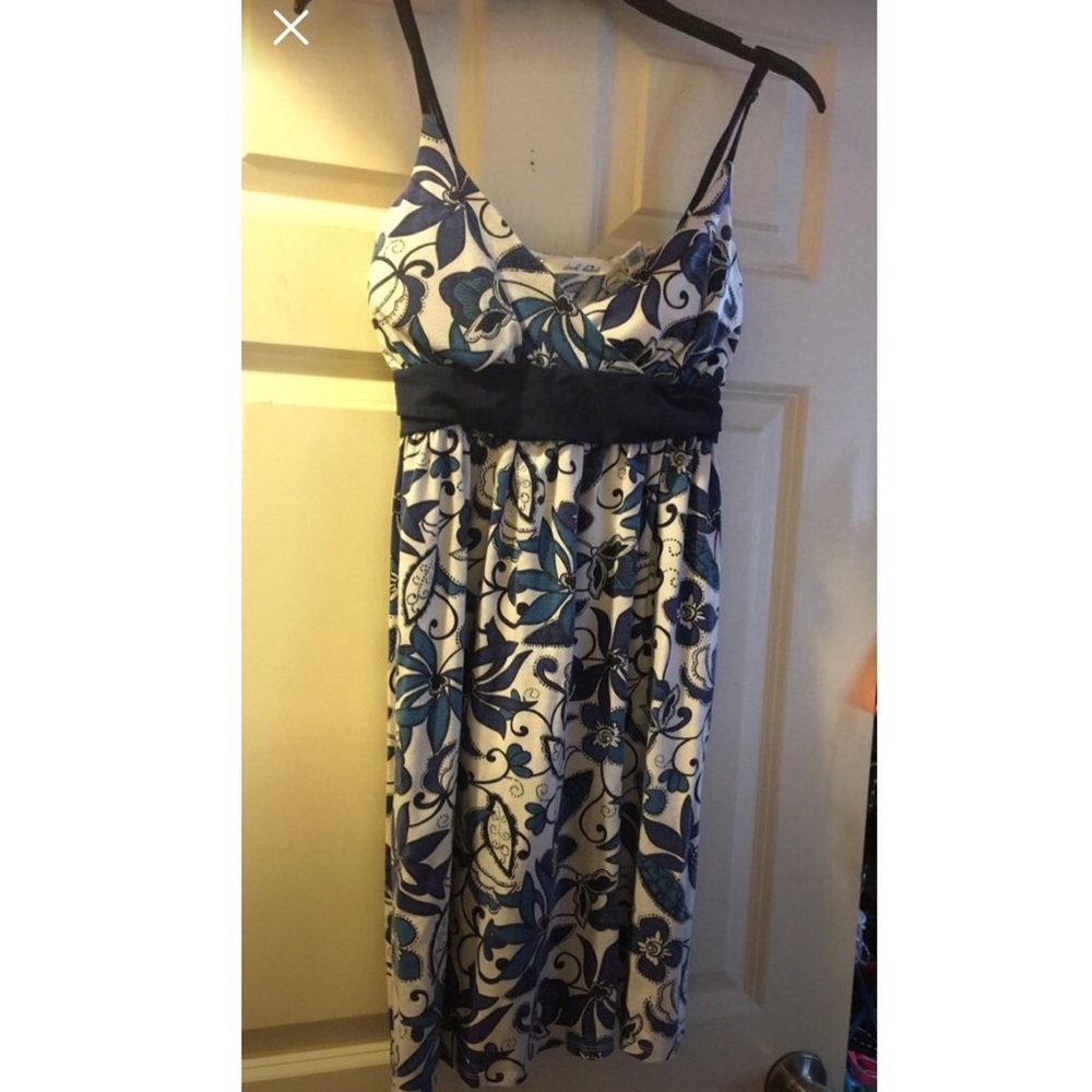 Blue and white dress